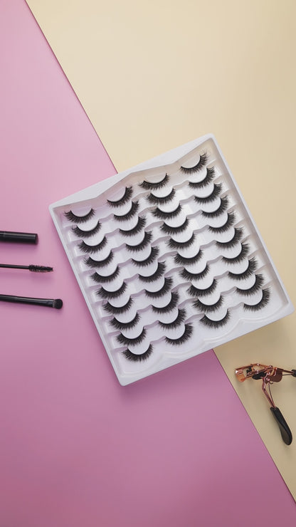 Lucky False Eye Lashes | Bold Dramatic Glam | Vegan Cruelty-Free | Pair of 20