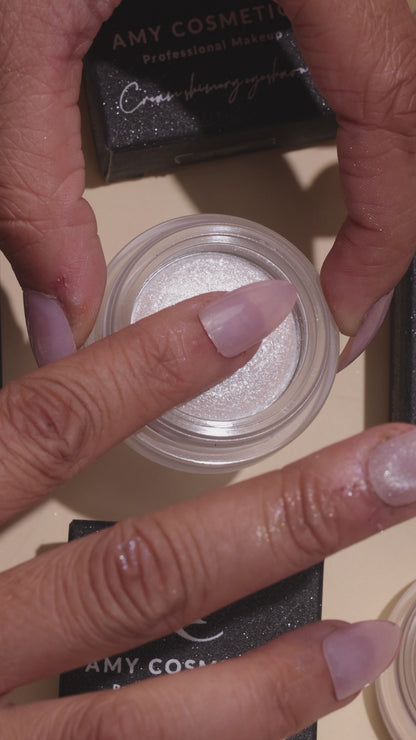 AMY LASHES Cream Shining Eyeshadow | Pearl White | Pearlescent Shimmer Finish | Pigmented Formula