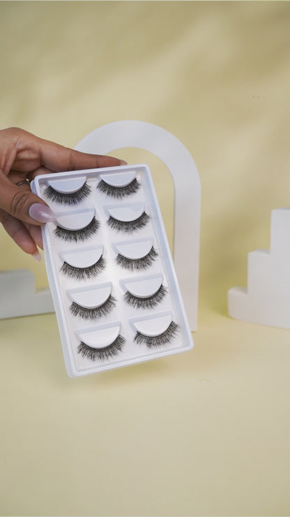 Zara False Eye Lashes | Natural Daily Wear | Vegan Cruelty-Free | Pair of 5