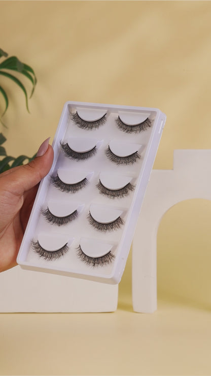 Penny False Eye Lashes | Natural Daily Wear | Vegan Cruelty-Free | Pair of 5