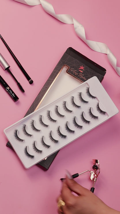 Velvet False Eye Lashes | Bold Dramatic Glam | Vegan Cruelty-Free | Pair of 10