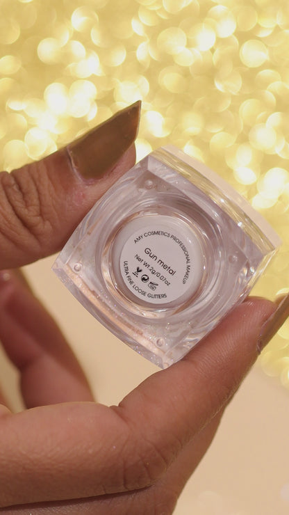 Gun Metal Ultra Fine Loose Glitters | Cosmetic Grade | Face Body Nail