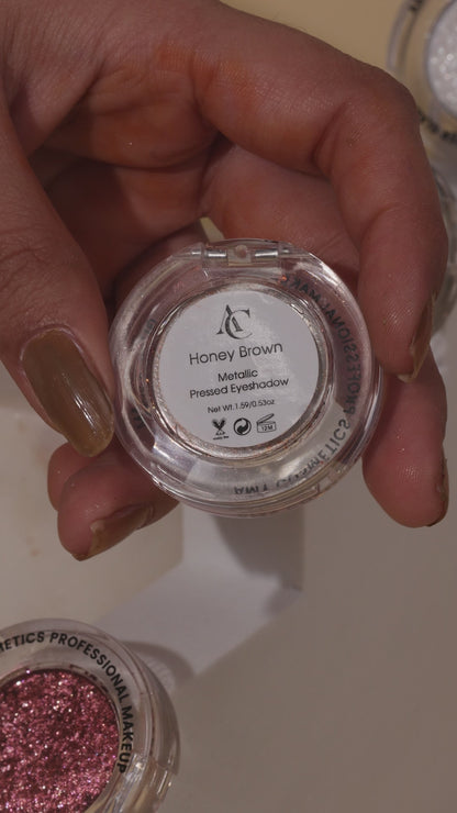 Honey Brown Single Metallic Pressed Eyeshadow | Pigmented | Long-Wearing